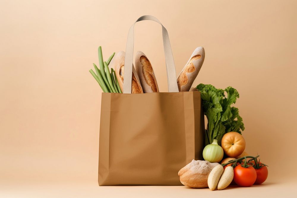 Grocery shopping bag with design space