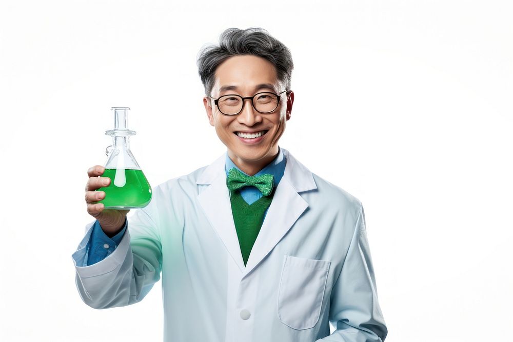 Scientist glasses adult white background. AI generated Image by rawpixel.
