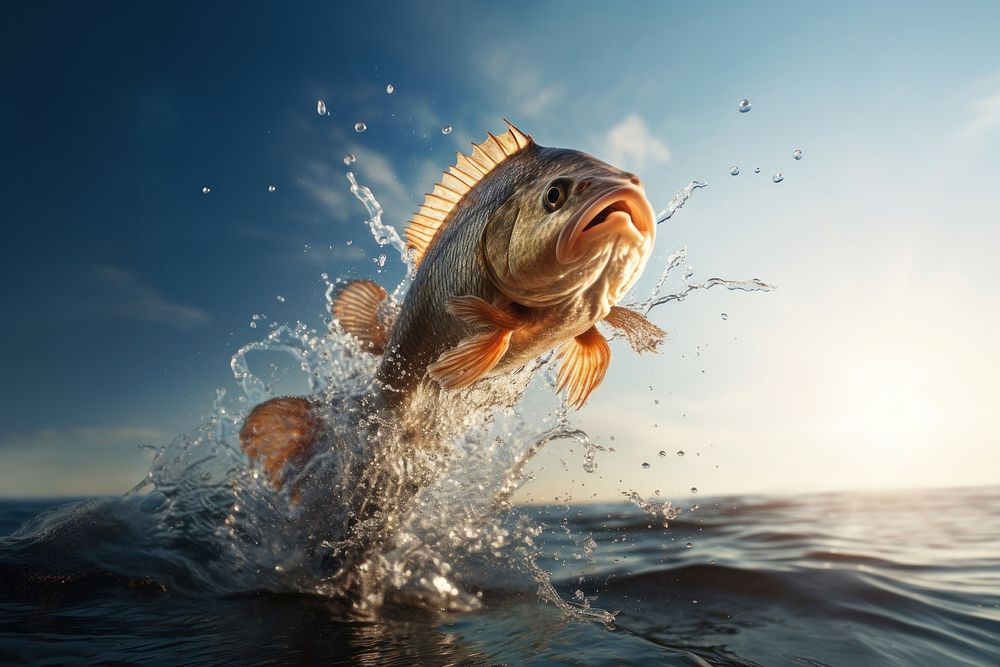 Outdoors fish nature animal. AI generated Image by rawpixel.