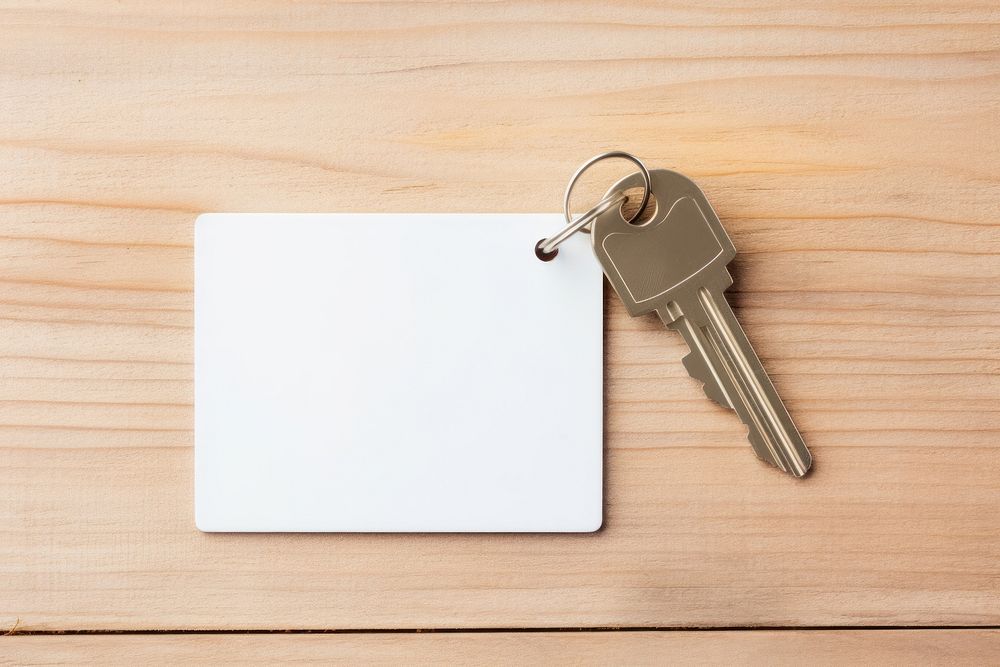 Key keychain table wood. 