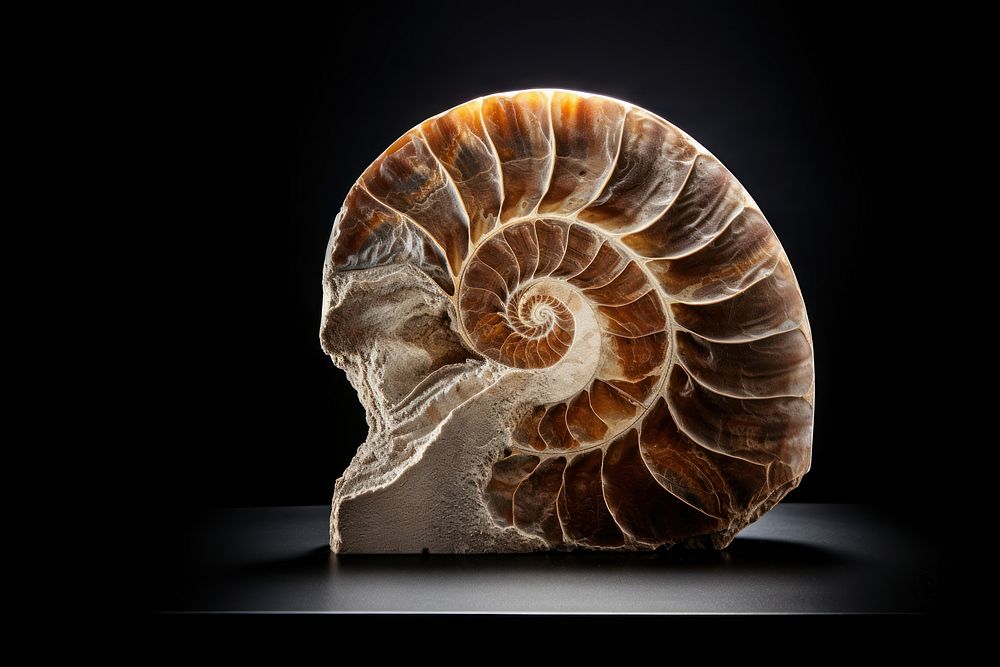 Animal fossil spiral paleontology. AI generated Image by rawpixel.