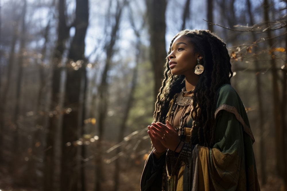 Outdoors forest contemplation spirituality. 