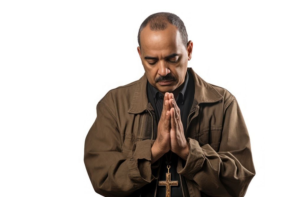 Praying adult hand man. AI generated Image by rawpixel.