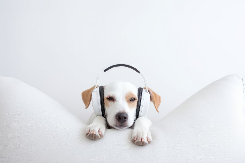 Dog headphones animal mammal. AI generated Image by rawpixel.