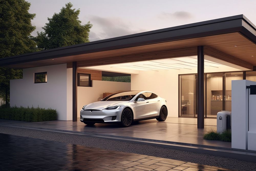 Car outdoors vehicle garage. AI generated Image by rawpixel.