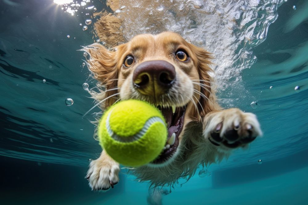 Tennis ball dog animal. 