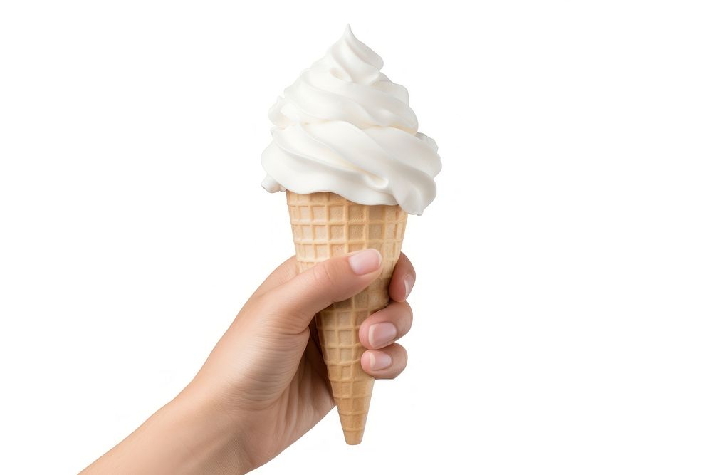 Cream dessert holding food. AI generated Image by rawpixel.