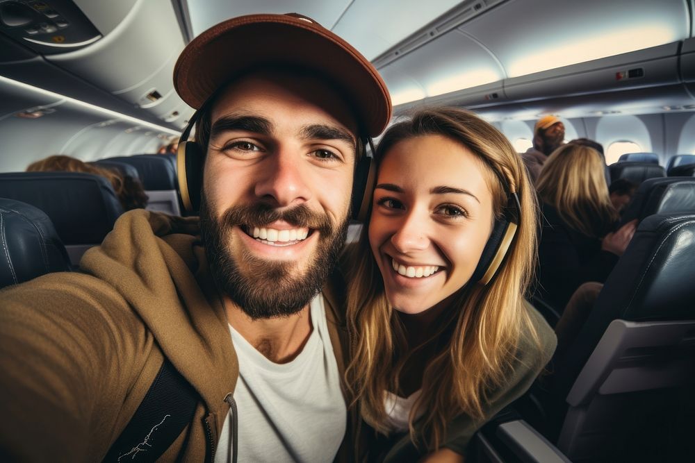 Selfie airplane portrait vehicle. AI generated Image by rawpixel.