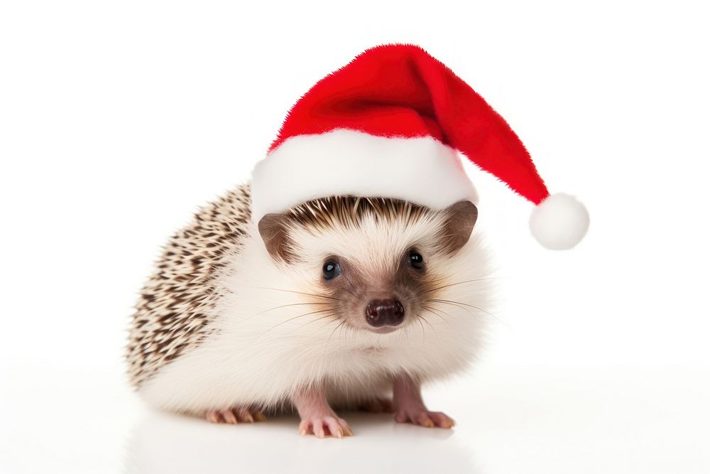 Hedgehog christmas animal mammal. AI generated Image by rawpixel.