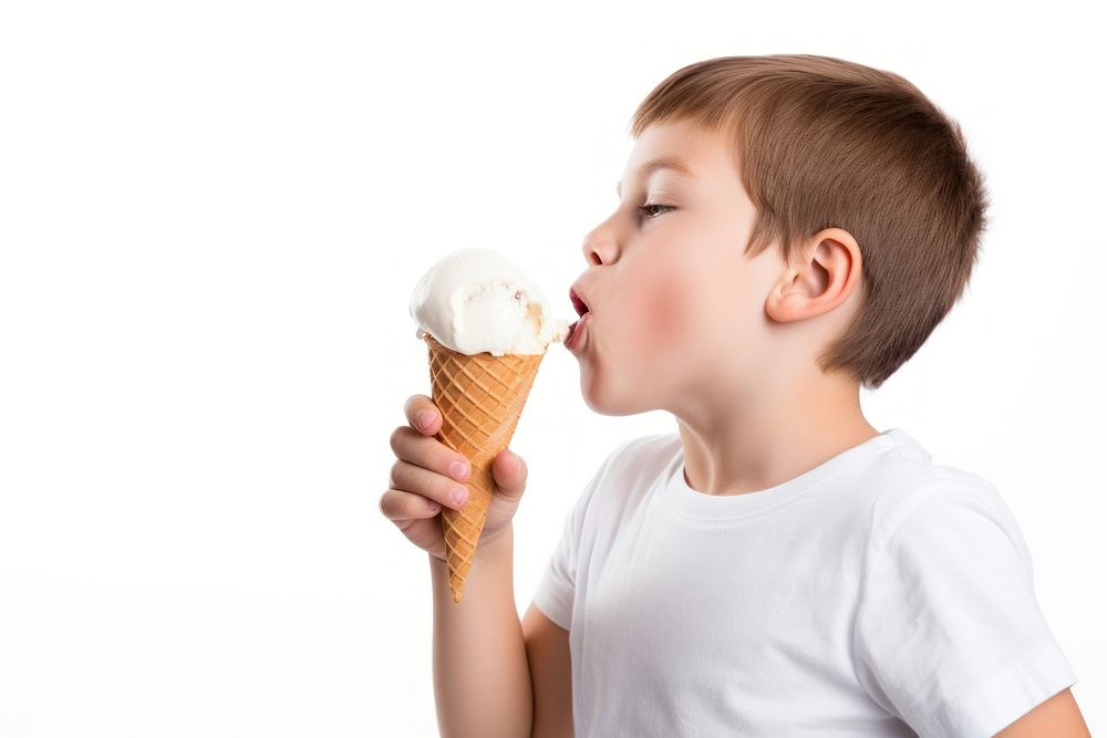 Eating dessert child cream. AI generated Image by rawpixel.