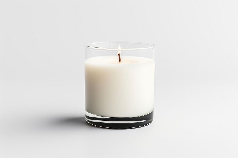 Candle glass white background refreshment. AI generated Image by rawpixel.