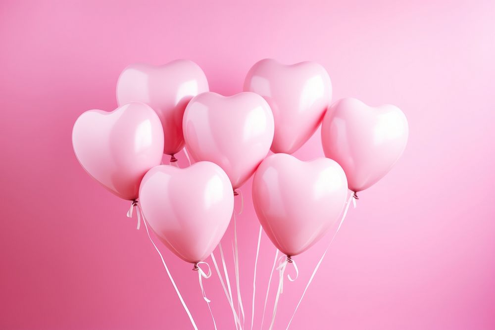 Balloon heart helium pink. AI generated Image by rawpixel.