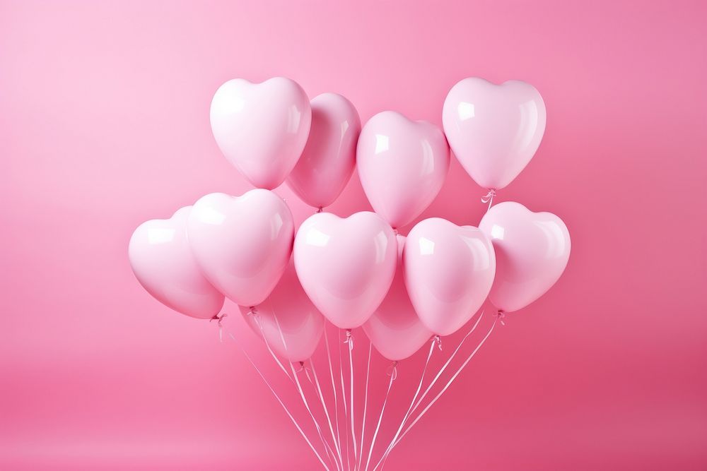Balloon helium heart pink. AI generated Image by rawpixel.