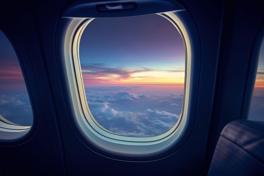 Window airplane porthole aircraft. AI generated Image by rawpixel.