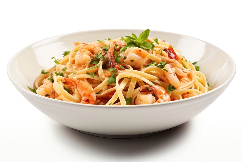 Seafood spaghetti linguine noodle. AI generated Image by rawpixel.