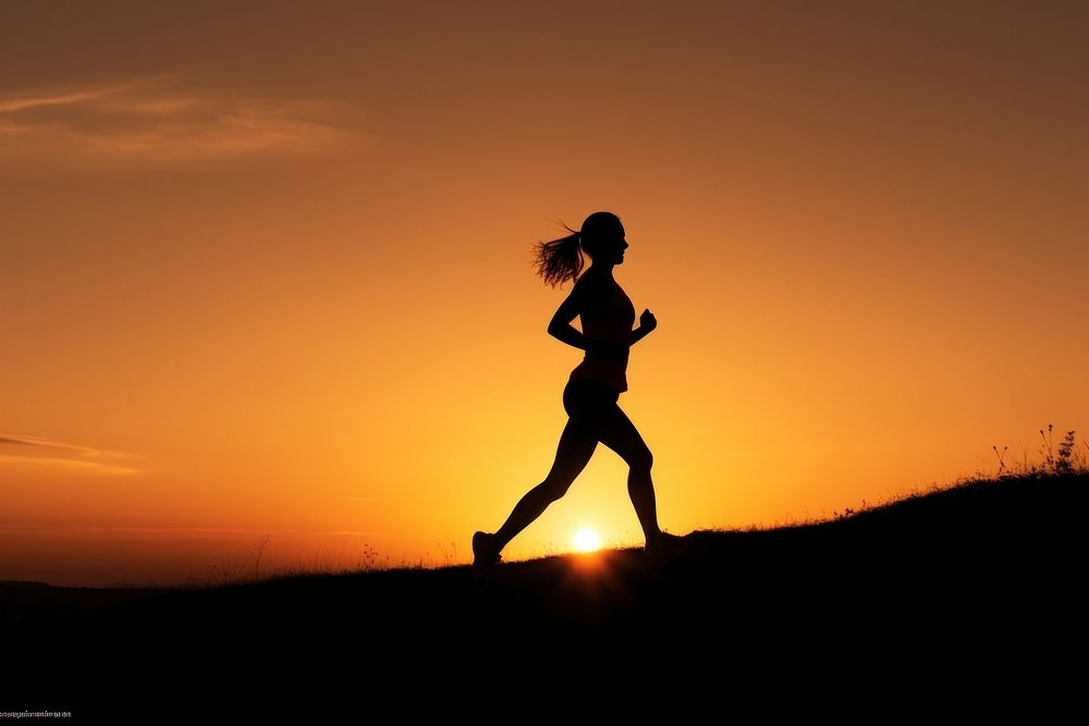 Backlighting silhouette sunset adult. 