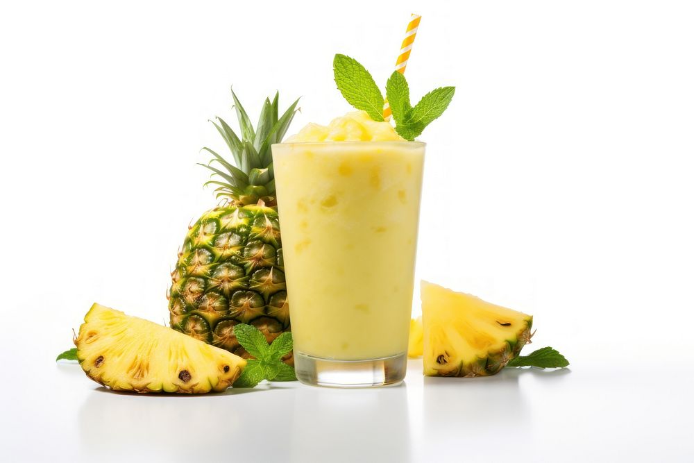 Pineapple smoothie fruit plant. AI generated Image by rawpixel.