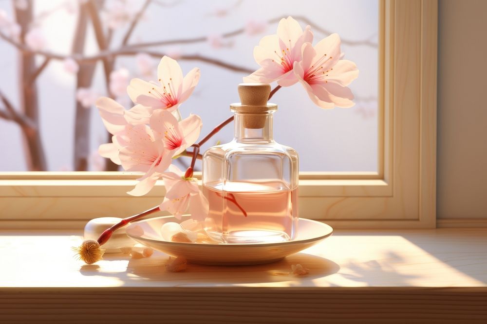 Bottle lighting perfume flower. 