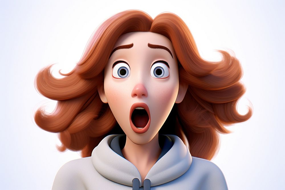 Portrait cartoon adult shock. AI generated Image by rawpixel.