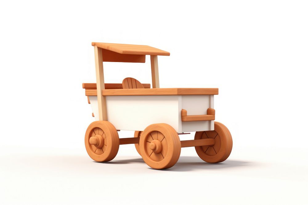 Vehicle cart white background transportation. 