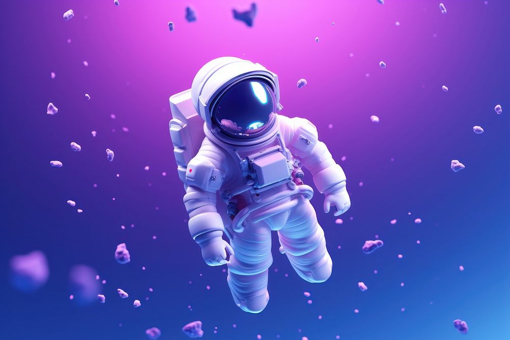 Space astronaut purple blue. AI generated Image by rawpixel.