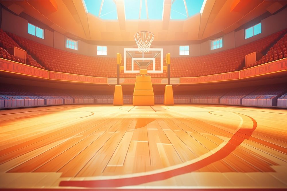 Basketball backgrounds sports architecture. 