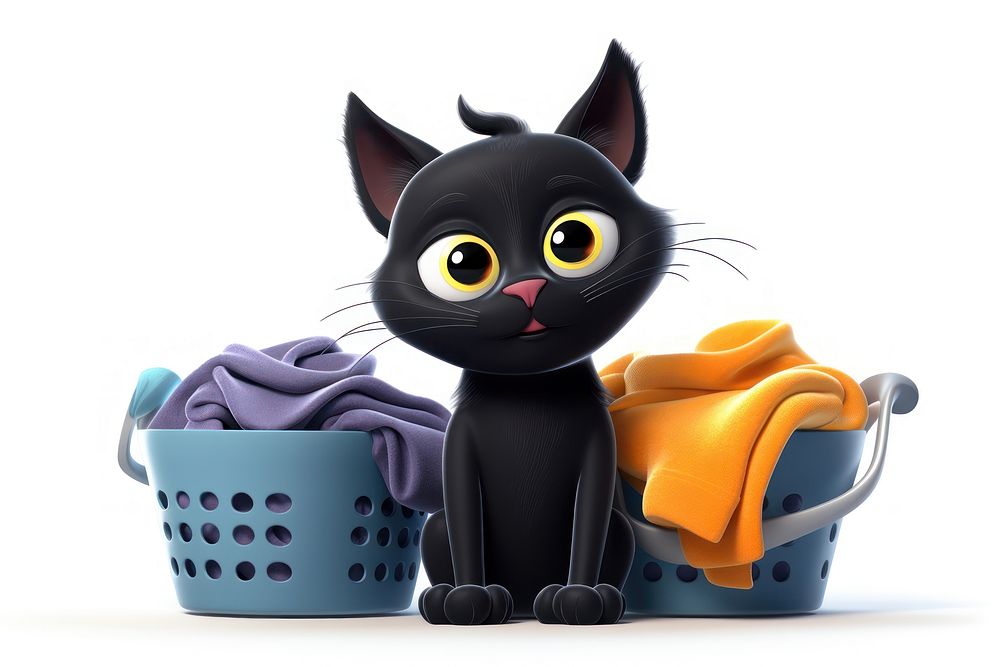 Cartoon laundry mammal black. AI generated Image by rawpixel.