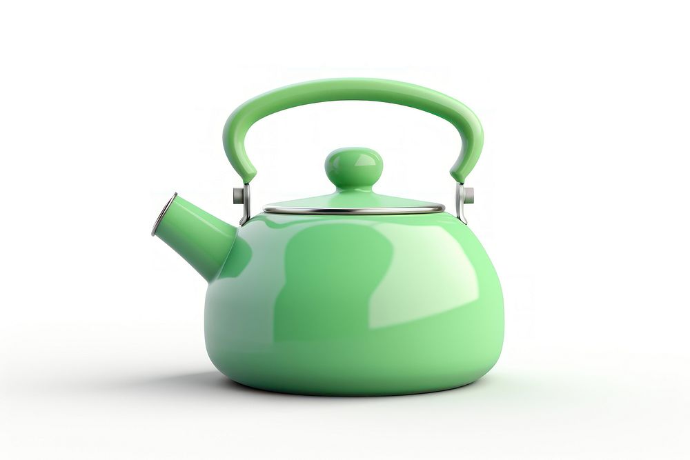Kettle green white background container. AI generated Image by rawpixel.