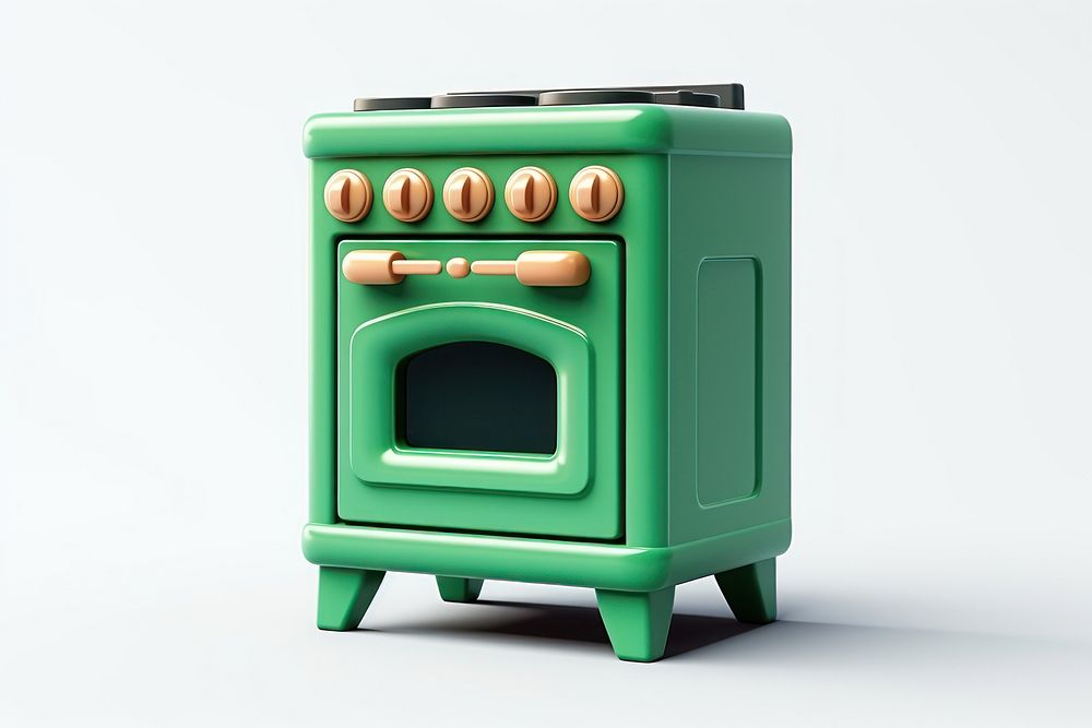 Stove appliance green white background. AI generated Image by rawpixel.