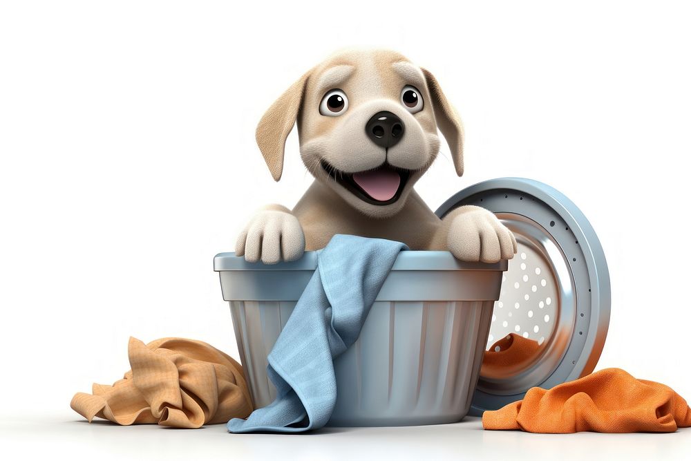 Laundry dog cartoon mammal. AI generated Image by rawpixel.