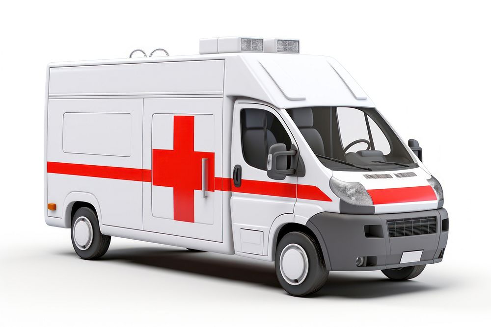 Van ambulance emergency vehicle. AI generated Image by rawpixel.