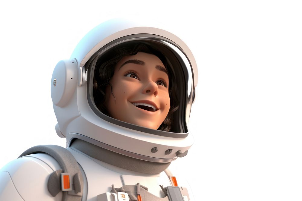 Astronaut smiling helmet futuristic. 