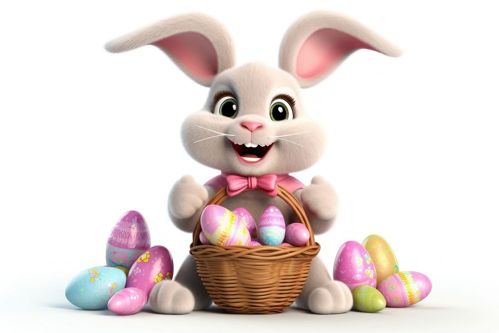 Basket egg easter cute. AI generated Image by rawpixel.