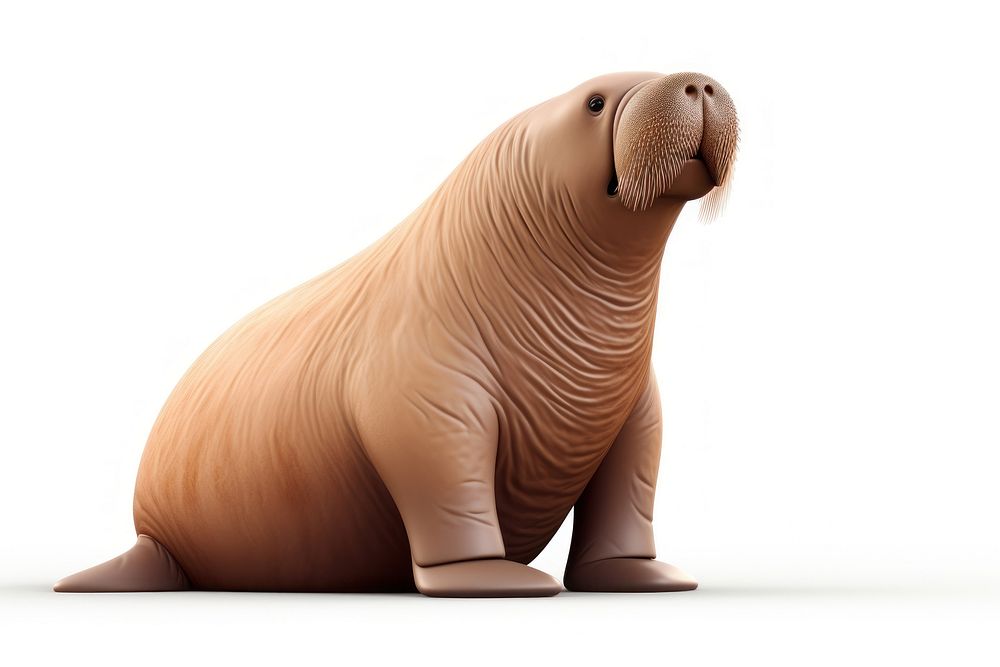 Cartoon animal mammal walrus. AI generated Image by rawpixel.