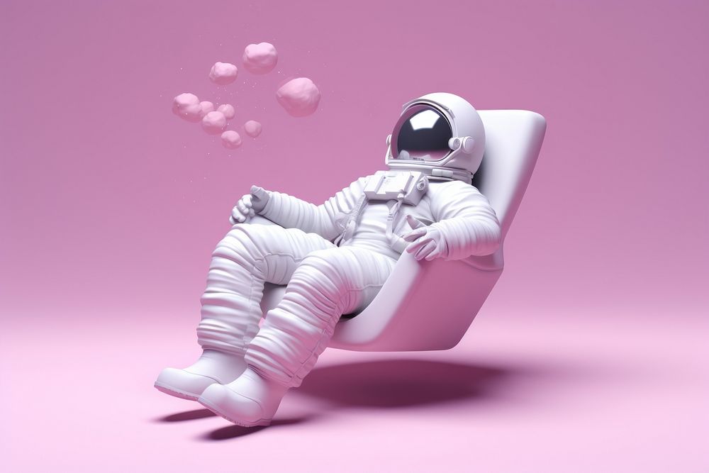 Furniture astronaut space relaxation. AI generated Image by rawpixel.
