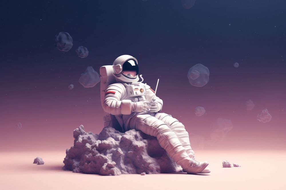 Astronaut outdoors nature space. AI generated Image by rawpixel.