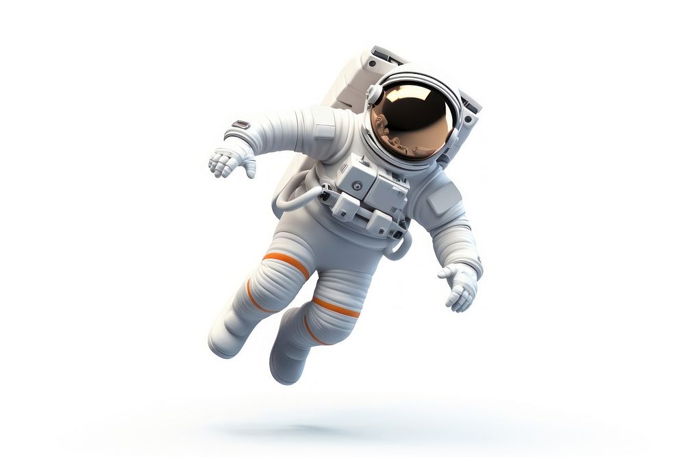 Astronaut space white background futuristic. AI generated Image by rawpixel.