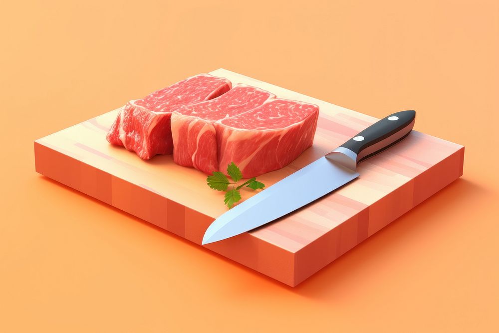 Knife meat chopping food. 