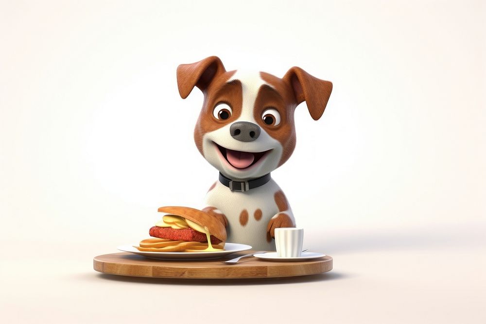 Cartoon eating food meal. AI generated Image by rawpixel.