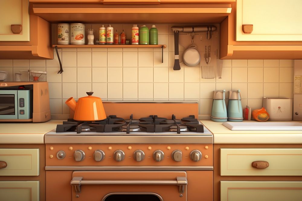 Kitchen appliance oven countertop. AI generated Image by rawpixel.