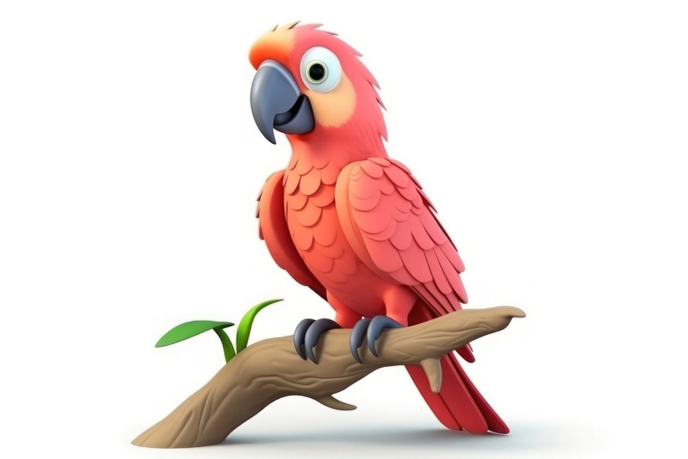 Parrot cartoon animal bird. AI generated Image by rawpixel.