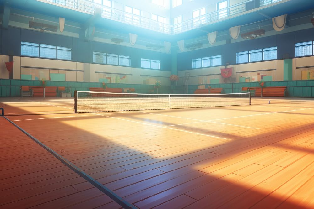 Sports architecture exercising volleyball. AI generated Image by rawpixel.