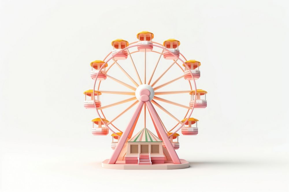 Wheel fun white background merry-go-round. AI generated Image by rawpixel.