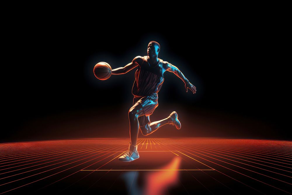 Basketball sports playing basketball determination. AI generated Image by rawpixel.
