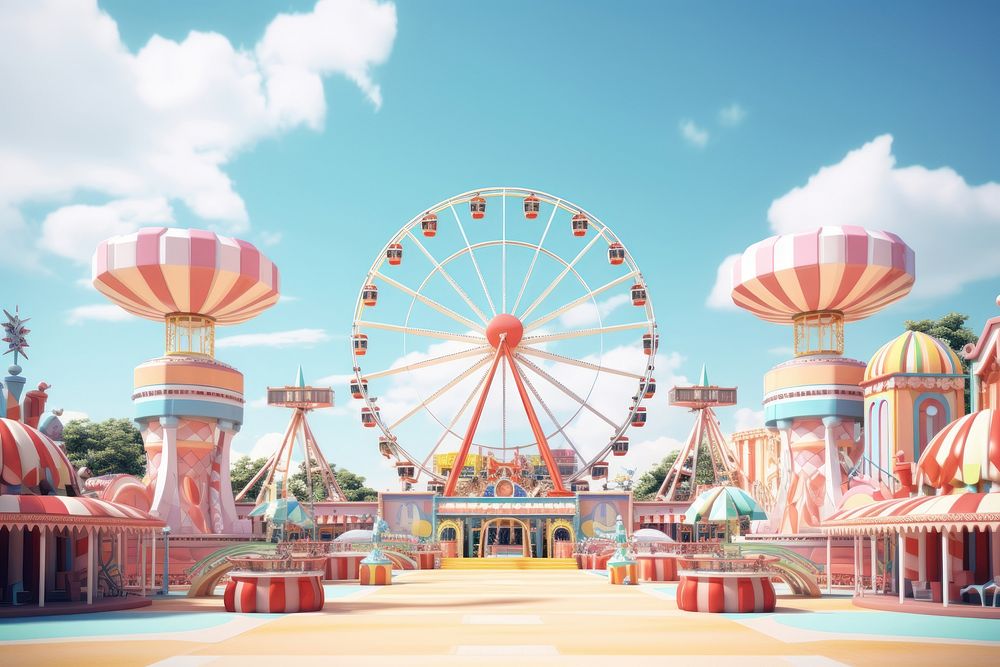 Park fun amusement park architecture. AI generated Image by rawpixel.