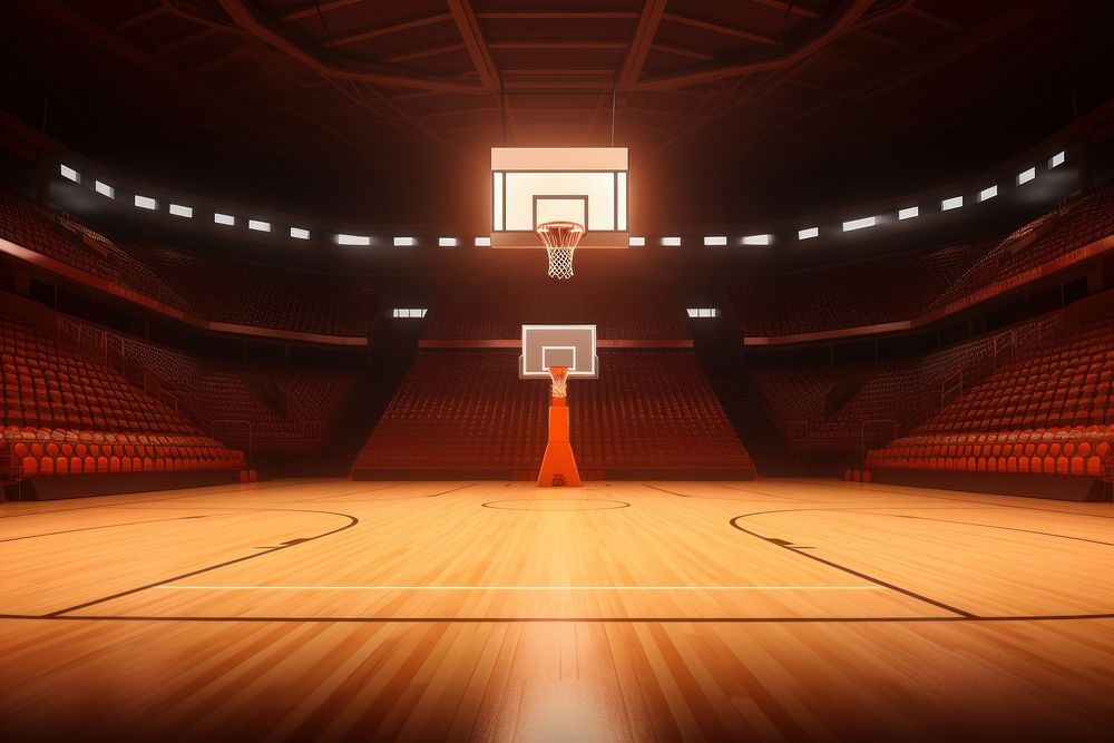Basketball sports arena architecture. AI generated Image by rawpixel.