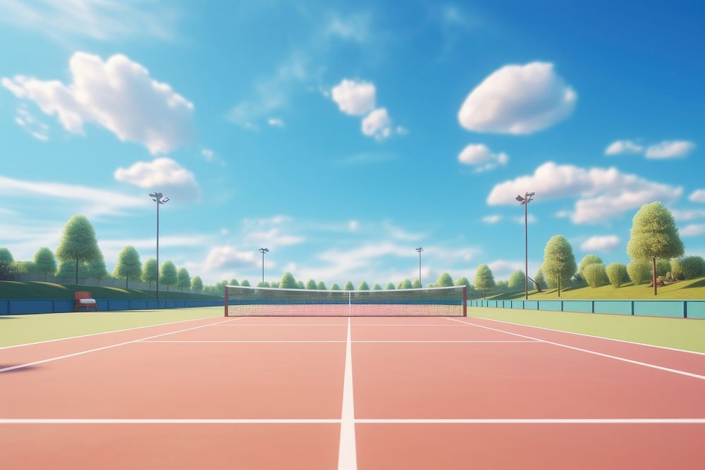 Tennis sports tennis court architecture. AI generated Image by rawpixel.