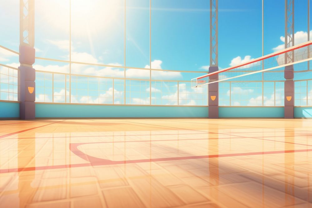 Volleyball sports architecture daylighting. AI generated Image by rawpixel.