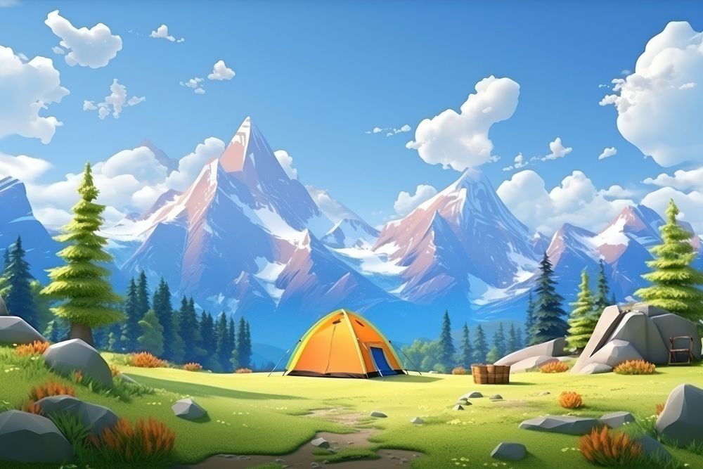 Camping landscape mountain outdoors. 