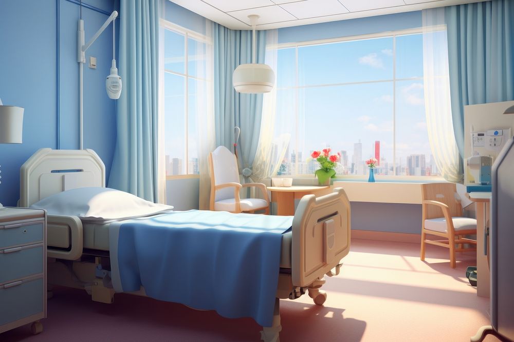 Hospital architecture furniture building. AI generated Image by rawpixel.